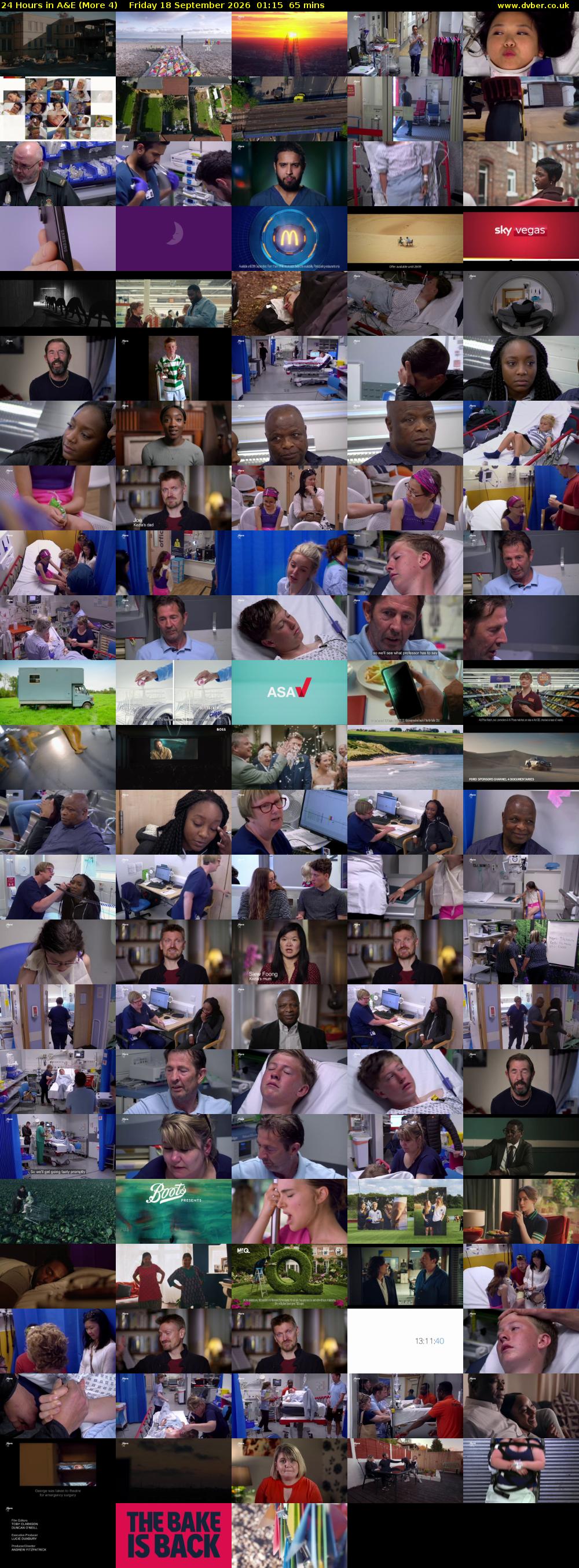 24 Hours in A&E (More 4) Friday 18 September 2026 01:15 - 02:20