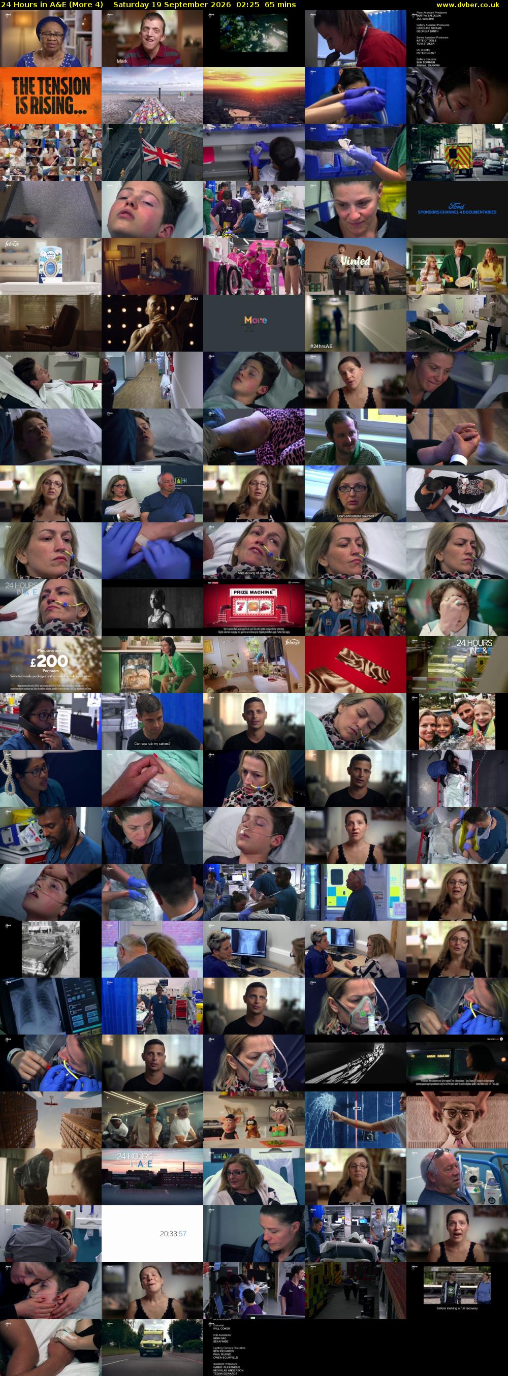 24 Hours in A&E (More 4) Saturday 19 September 2026 02:25 - 03:30
