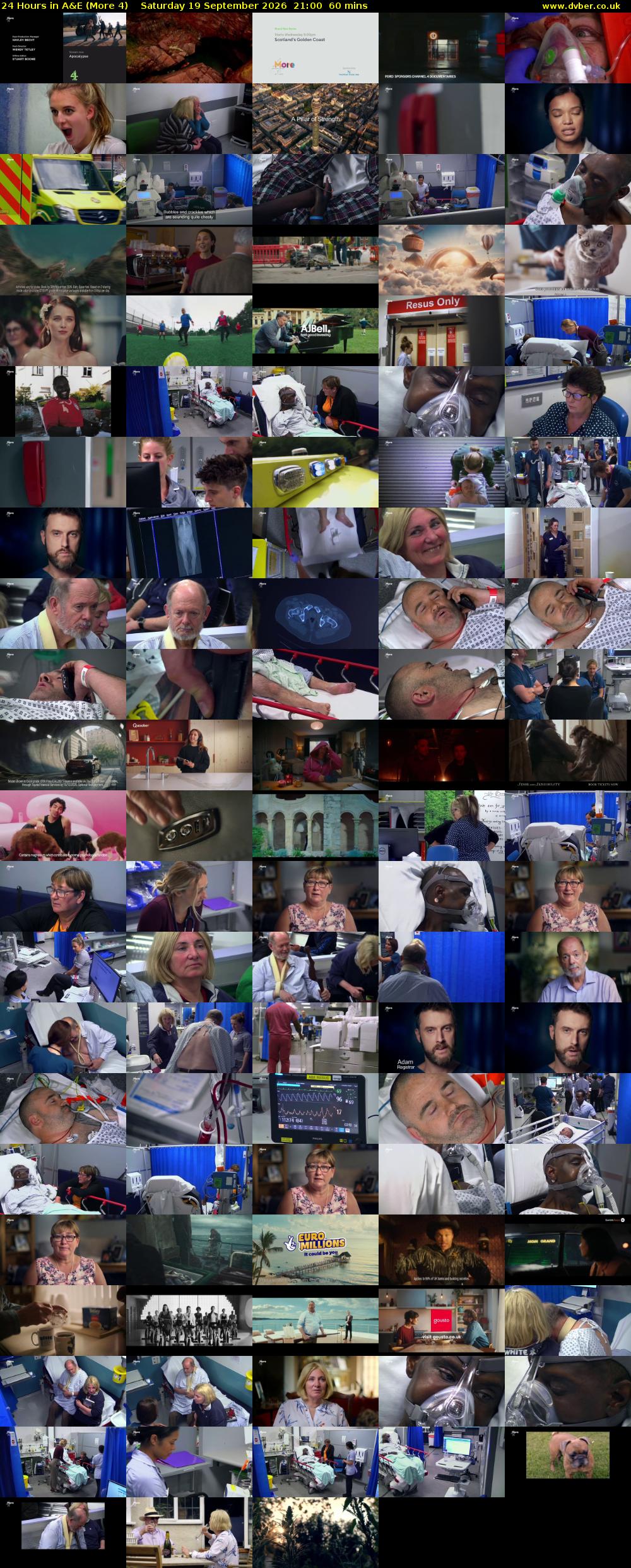 24 Hours in A&E (More 4) Saturday 19 September 2026 21:00 - 22:00
