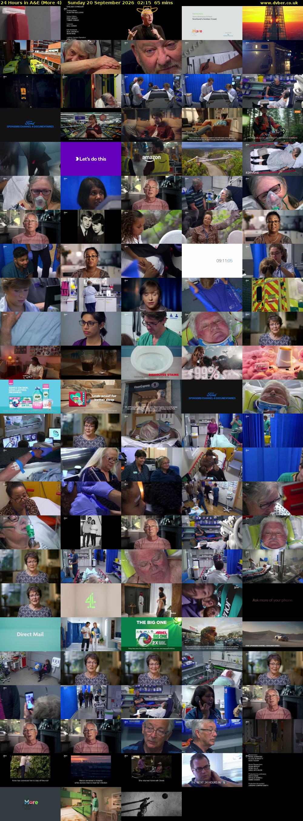 24 Hours in A&E (More 4) Sunday 20 September 2026 02:15 - 03:20