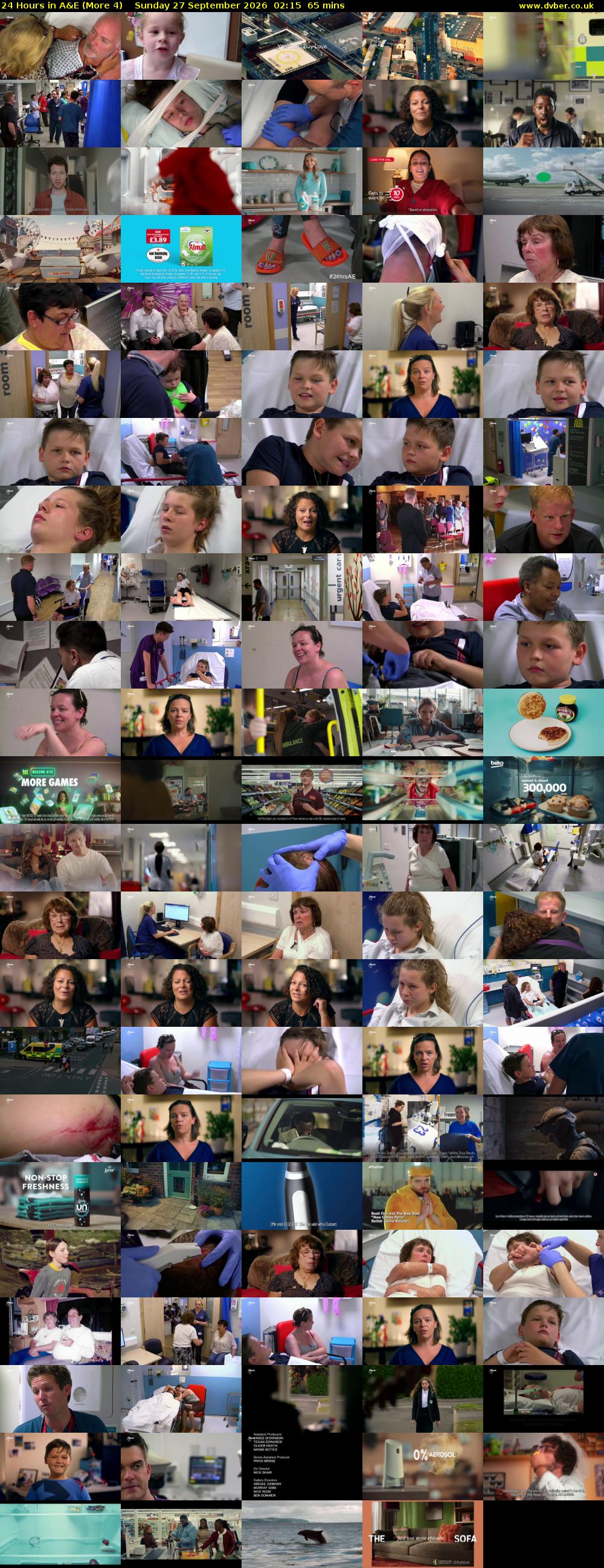 24 Hours in A&E (More 4) Sunday 27 September 2026 02:15 - 03:20
