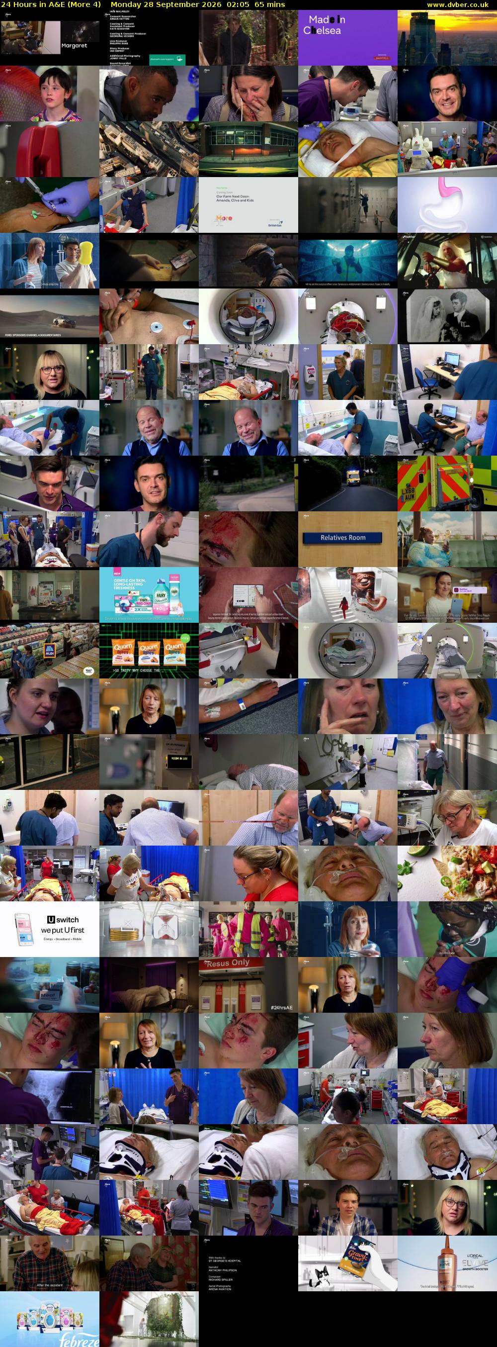 24 Hours in A&E (More 4) Monday 28 September 2026 02:05 - 03:10