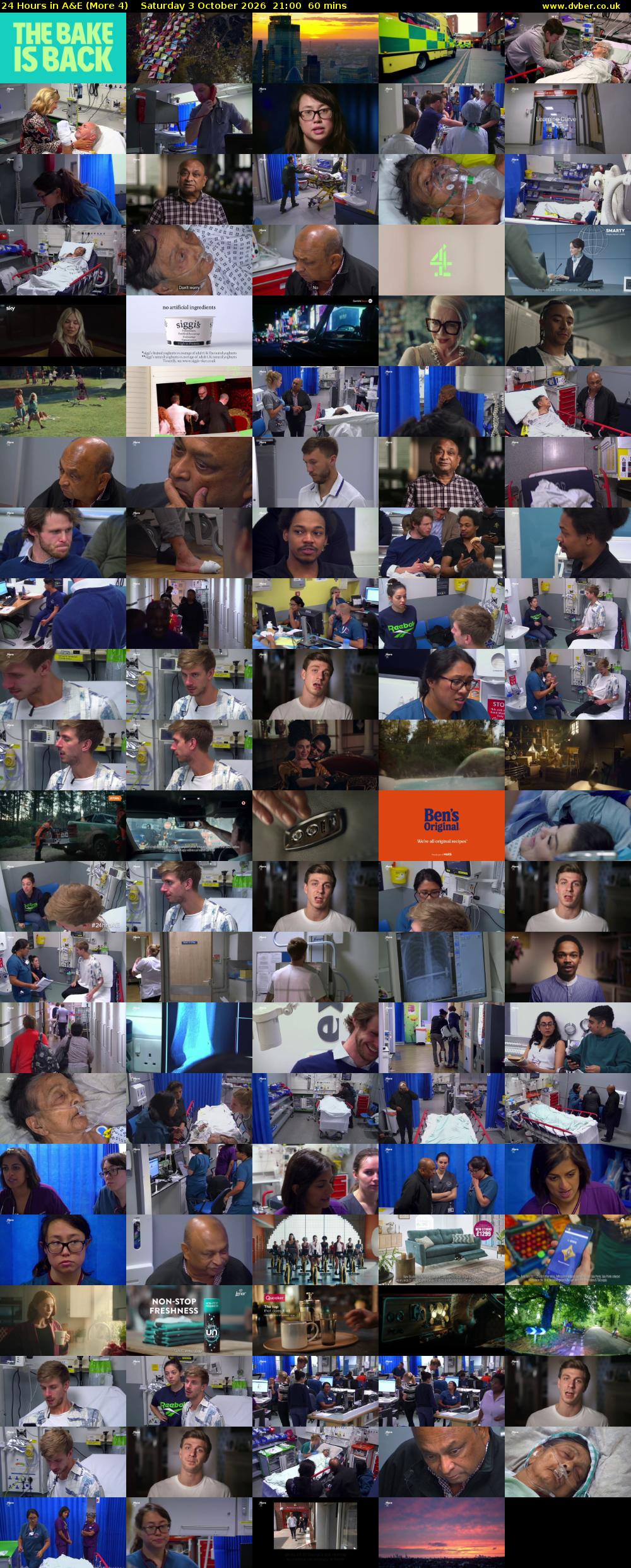 24 Hours in A&E (More 4) Saturday 3 October 2026 21:00 - 22:00
