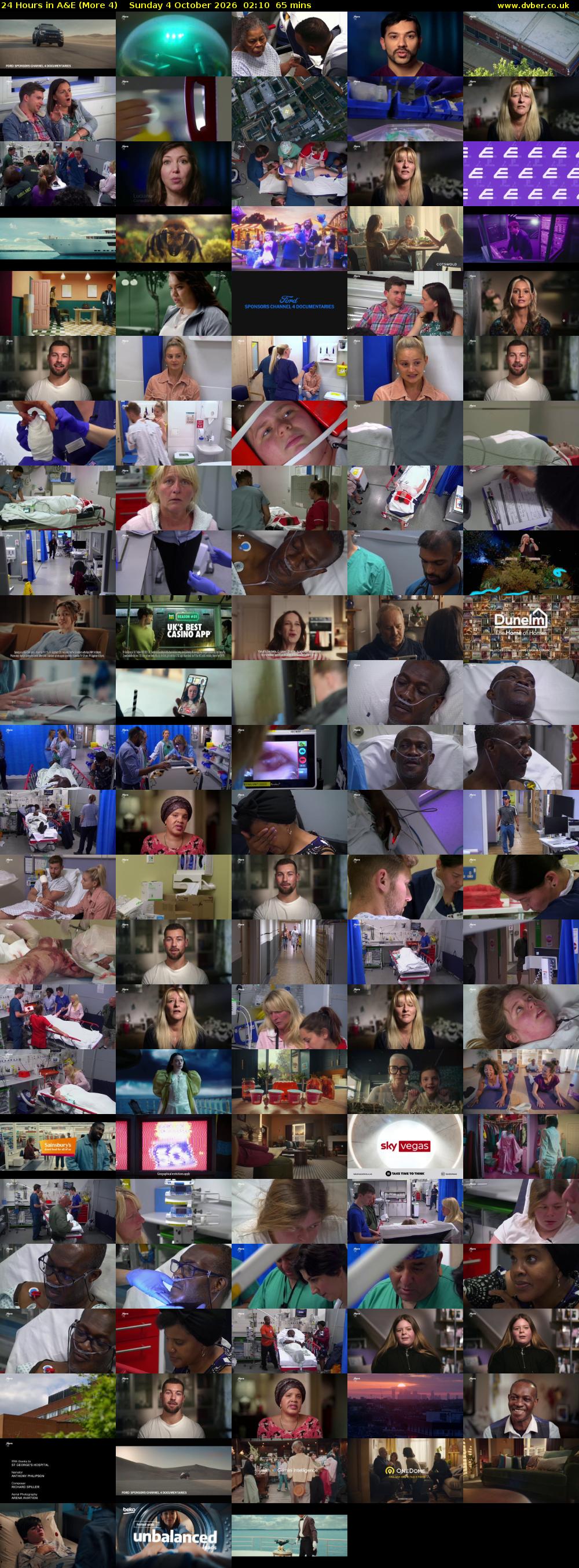 24 Hours in A&E (More 4) Sunday 4 October 2026 02:10 - 03:15