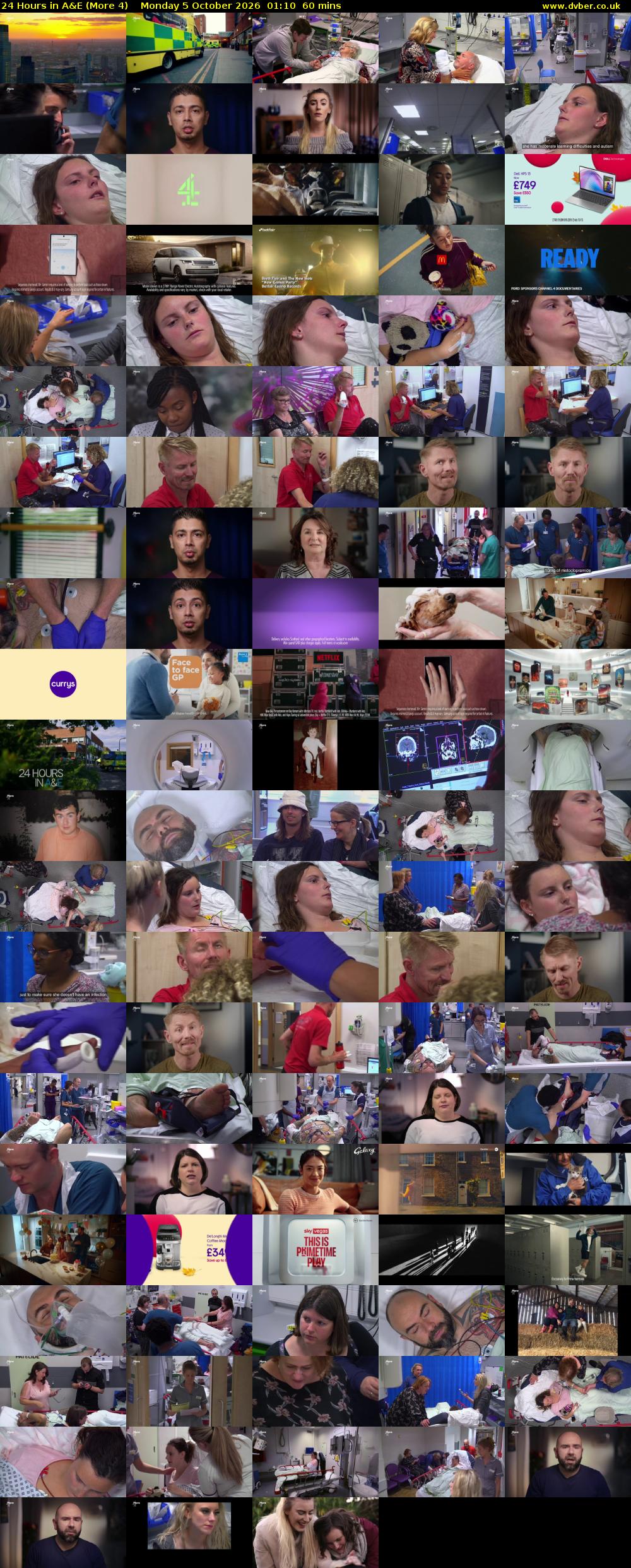 24 Hours in A&E (More 4) Monday 5 October 2026 01:10 - 02:10