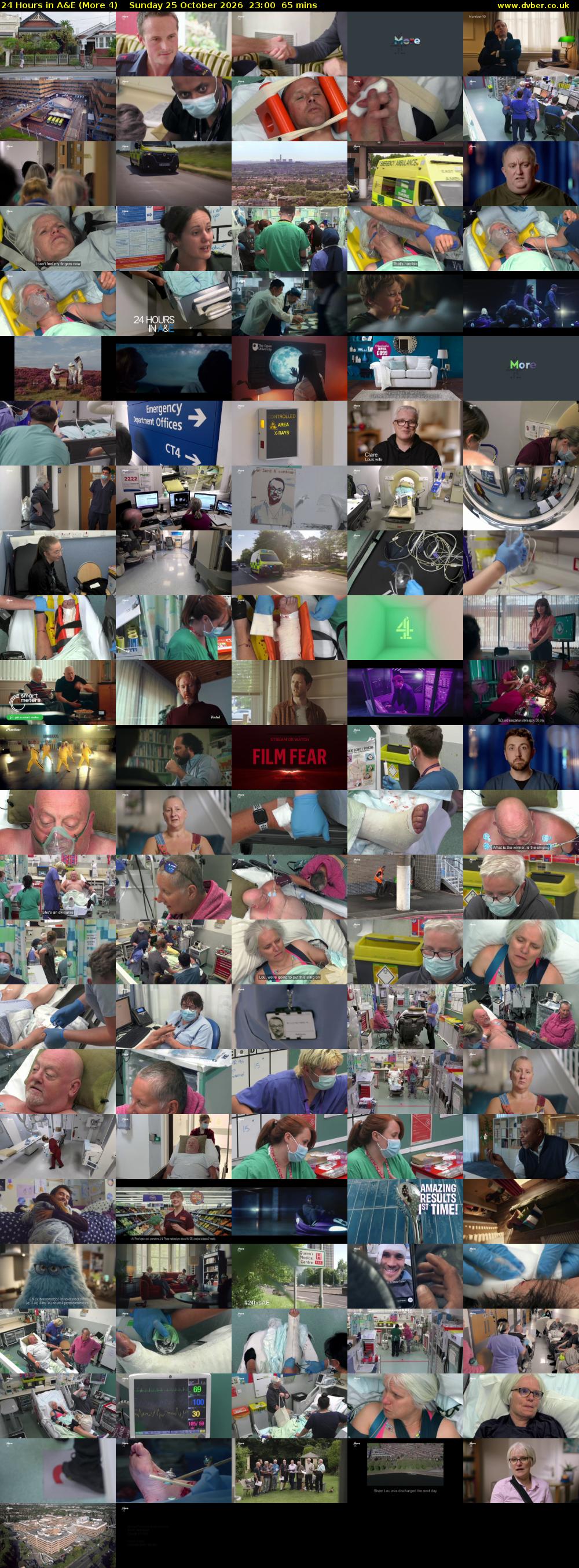 24 Hours in A&E (More 4) Sunday 25 October 2026 23:00 - 00:05
