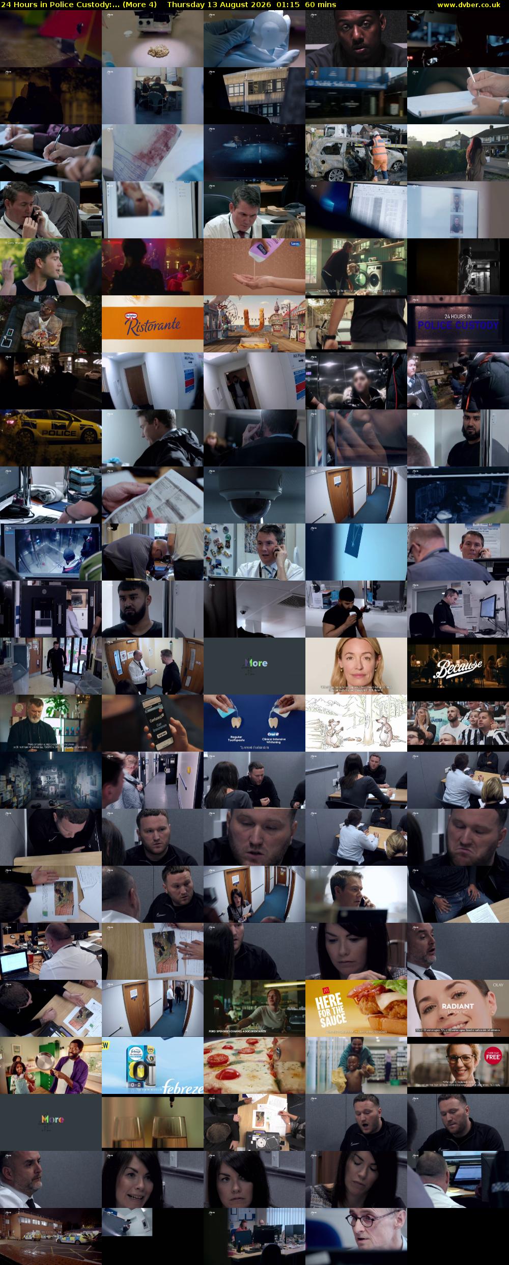 24 Hours in Police Custody:... (More 4) Thursday 13 August 2026 01:15 - 02:15