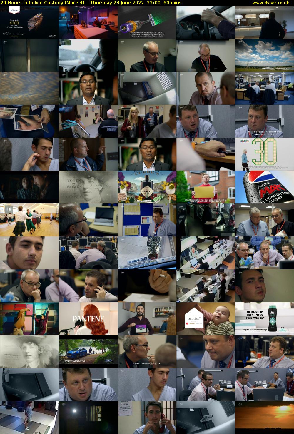 24 Hours in Police Custody (More 4) Thursday 23 June 2022 22:00 - 23:00