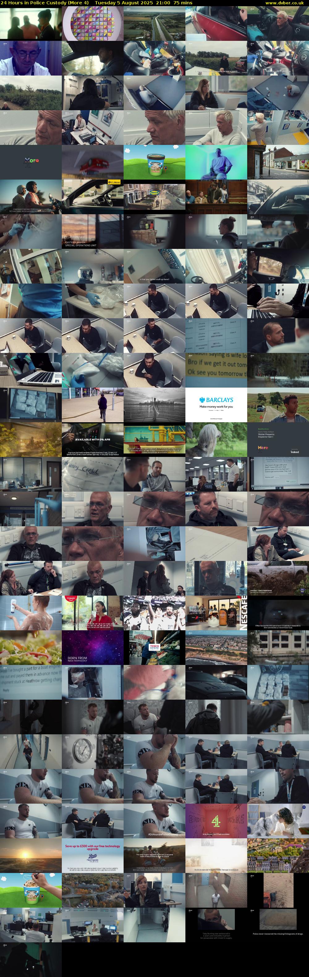24 Hours in Police Custody (More 4) Tuesday 5 August 2025 21:00 - 22:15