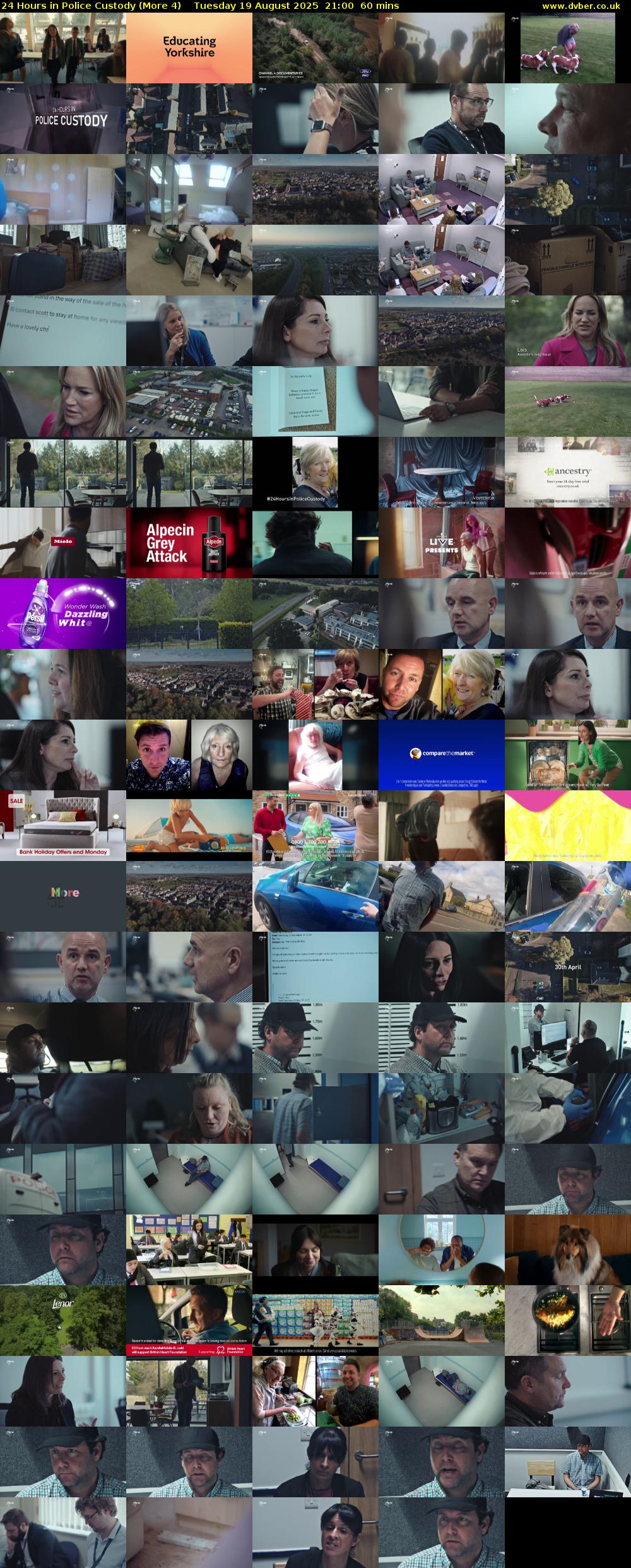 24 Hours in Police Custody (More 4) Tuesday 19 August 2025 21:00 - 22:00