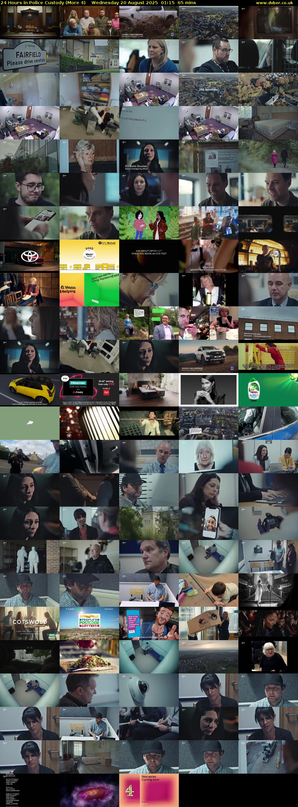 24 Hours in Police Custody (More 4) Wednesday 20 August 2025 01:15 - 02:20