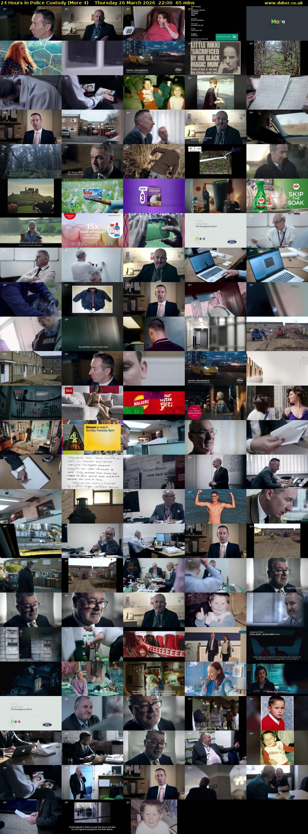 24 Hours in Police Custody (More 4) Thursday 26 March 2026 22:00 - 23:05