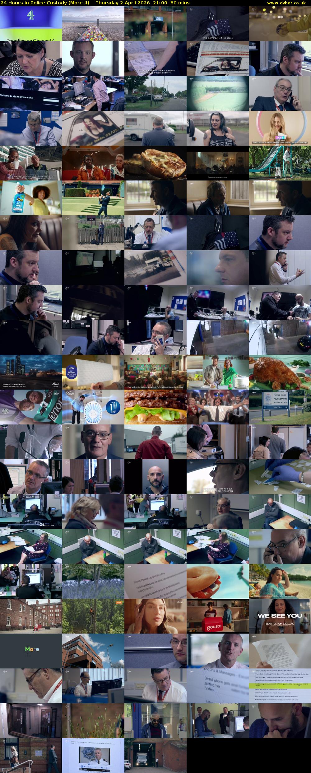 24 Hours in Police Custody (More 4) Thursday 2 April 2026 21:00 - 22:00