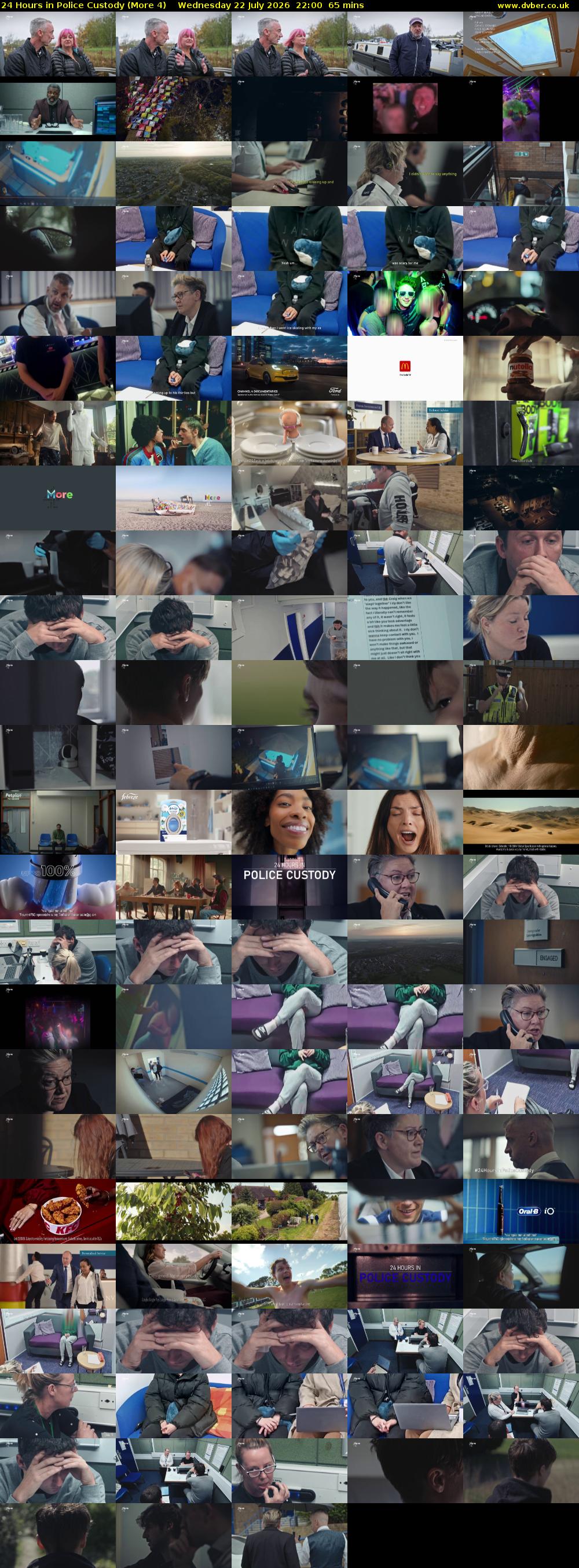 24 Hours in Police Custody (More 4) Wednesday 22 July 2026 22:00 - 23:05