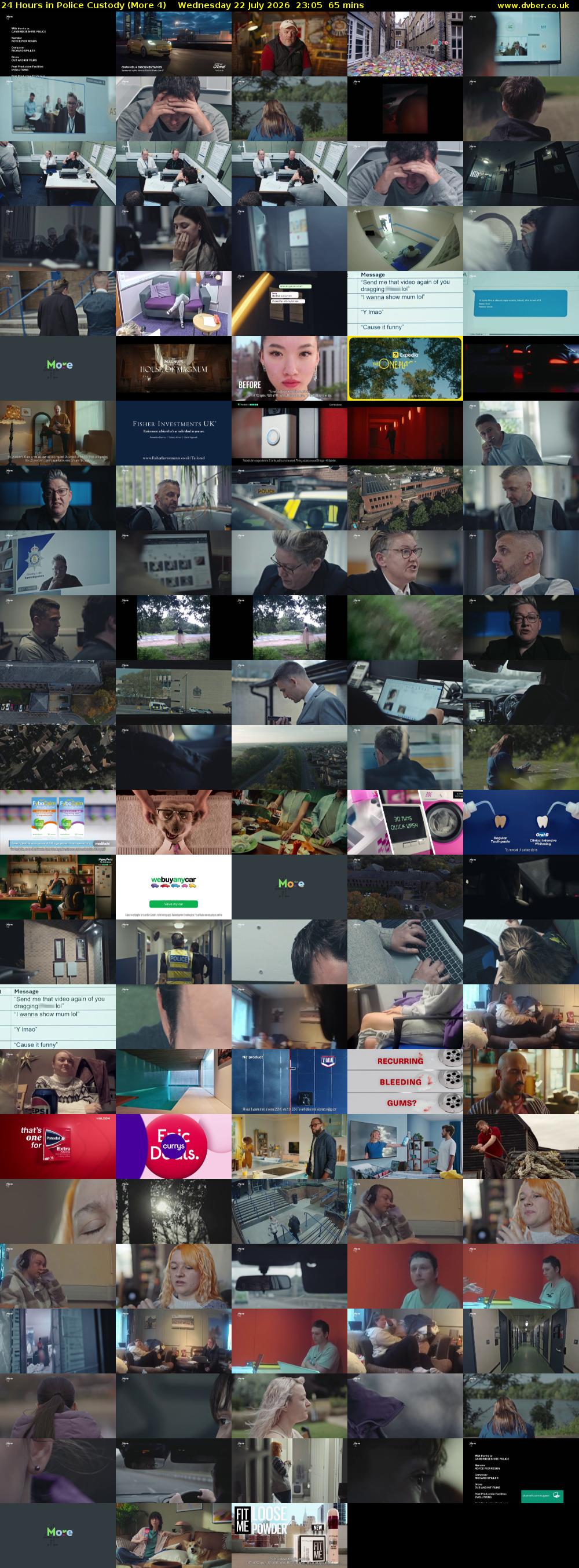 24 Hours in Police Custody (More 4) Wednesday 22 July 2026 23:05 - 00:10