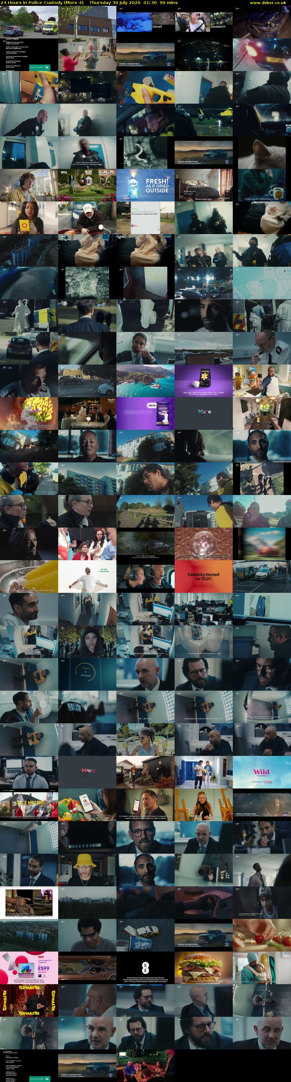 24 Hours in Police Custody (More 4) Thursday 30 July 2026 01:30 - 03:00