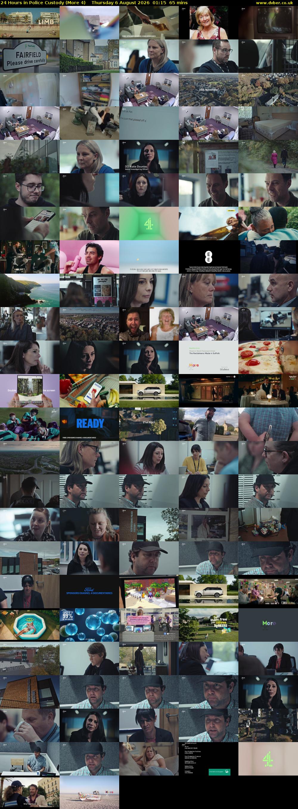 24 Hours in Police Custody (More 4) Thursday 6 August 2026 01:15 - 02:20
