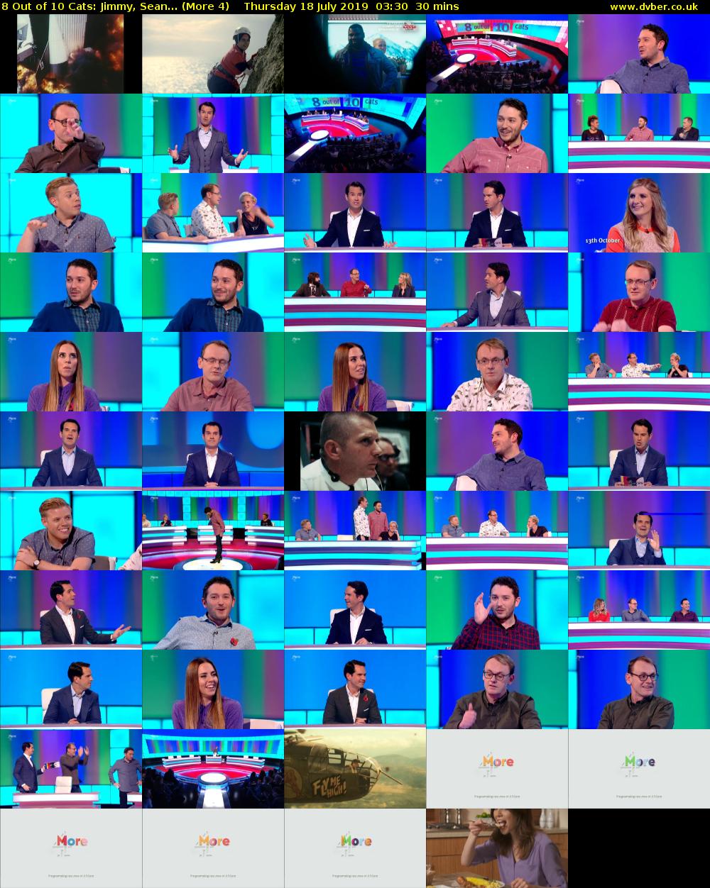 8 Out of 10 Cats: Jimmy, Sean... (More 4) Thursday 18 July 2019 03:30 - 04:00