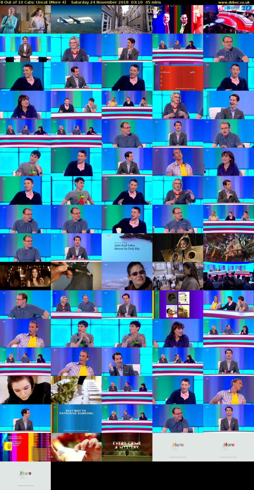 8 Out of 10 Cats: Uncut (More 4) Saturday 24 November 2018 03:10 - 03:55