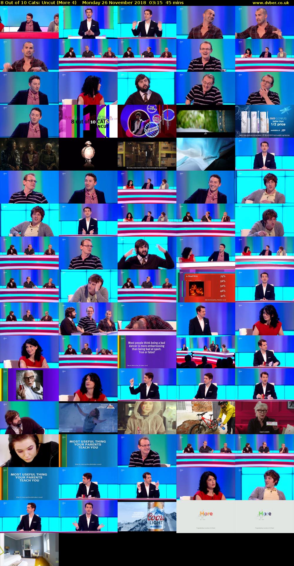 8 Out of 10 Cats: Uncut (More 4) Monday 26 November 2018 03:15 - 04:00