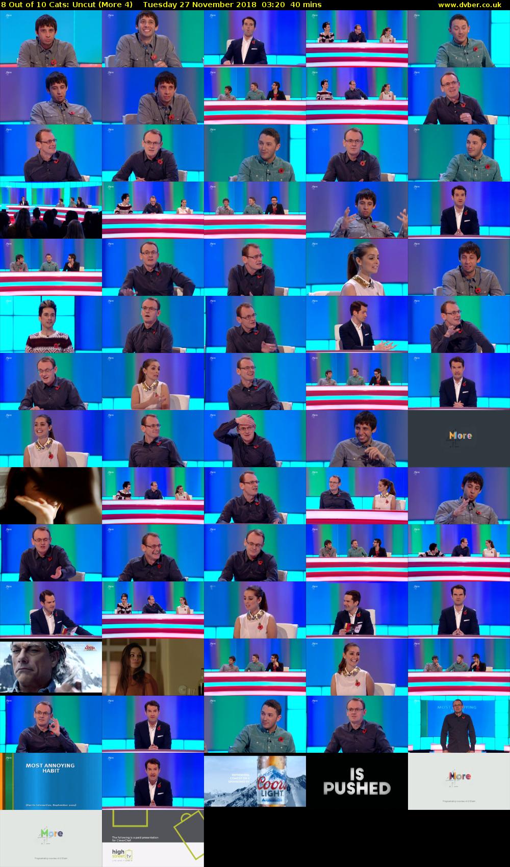 8 Out of 10 Cats: Uncut (More 4) Tuesday 27 November 2018 03:20 - 04:00