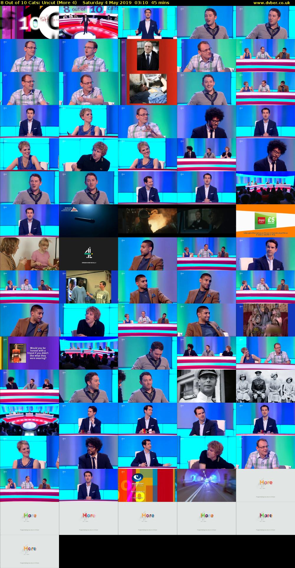 8 Out of 10 Cats: Uncut (More 4) Saturday 4 May 2019 03:10 - 03:55