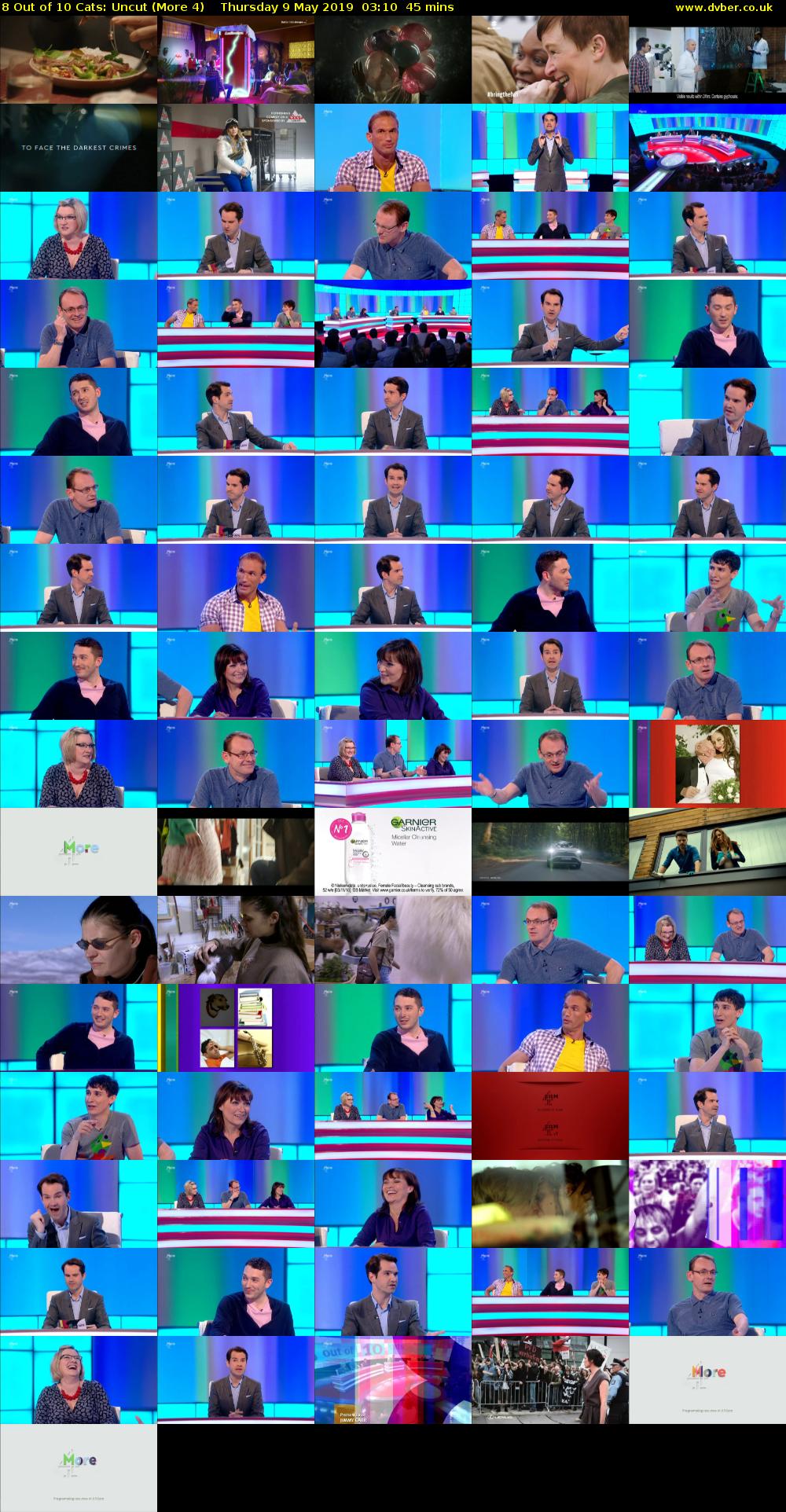 8 Out of 10 Cats: Uncut (More 4) Thursday 9 May 2019 03:10 - 03:55
