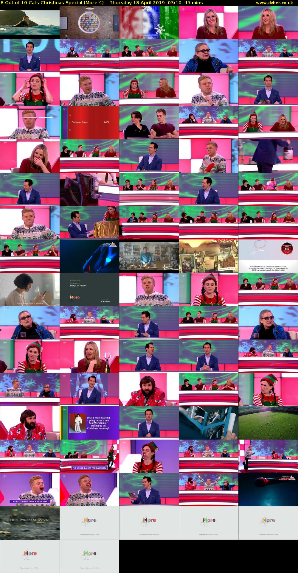 8 Out of 10 Cats Christmas Special (More 4) Thursday 18 April 2019 03:10 - 03:55