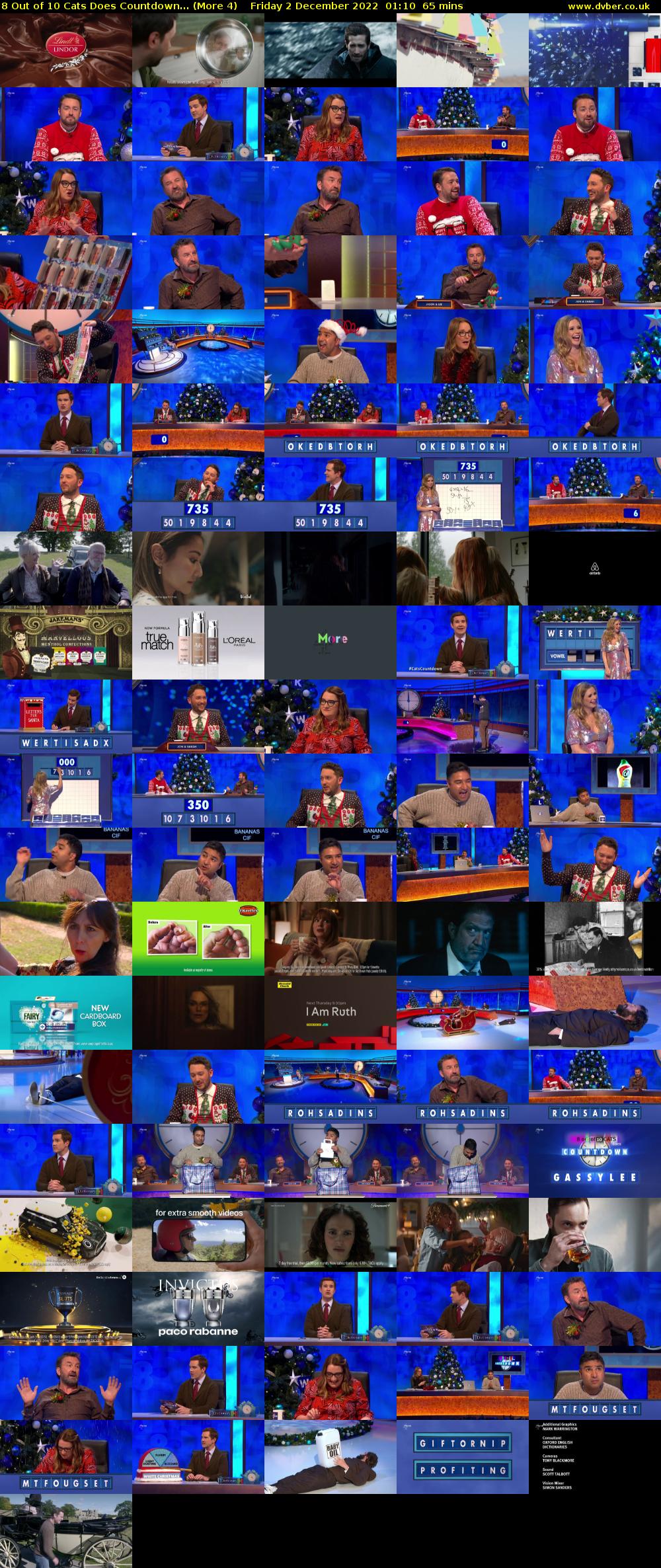 8 Out of 10 Cats Does Countdown... (More 4) Friday 2 December 2022 01:10 - 02:15
