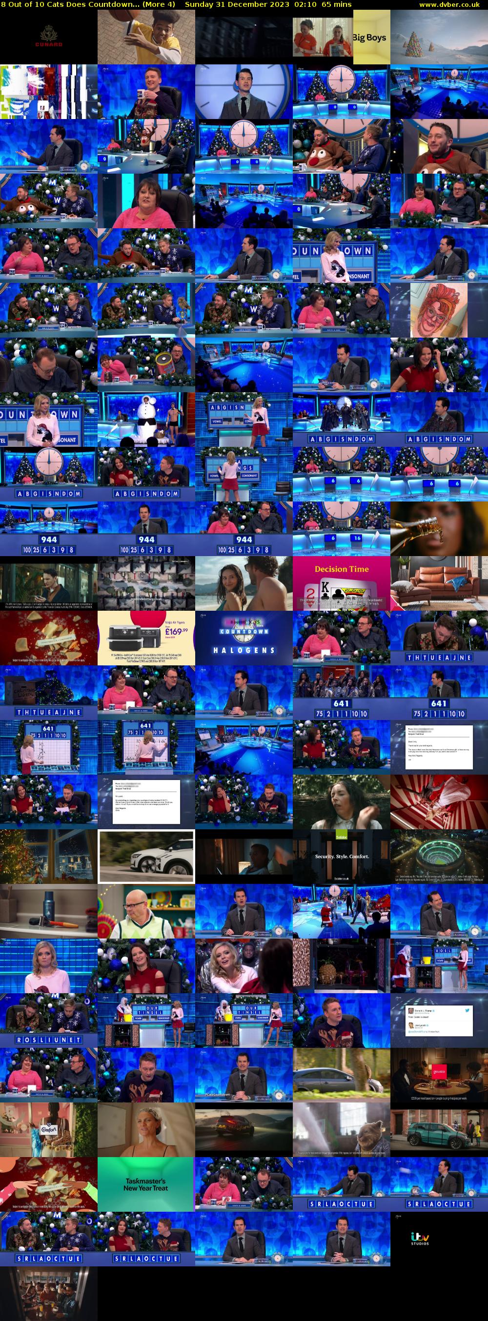 8 Out of 10 Cats Does Countdown... (More 4) Sunday 31 December 2023 02:10 - 03:15
