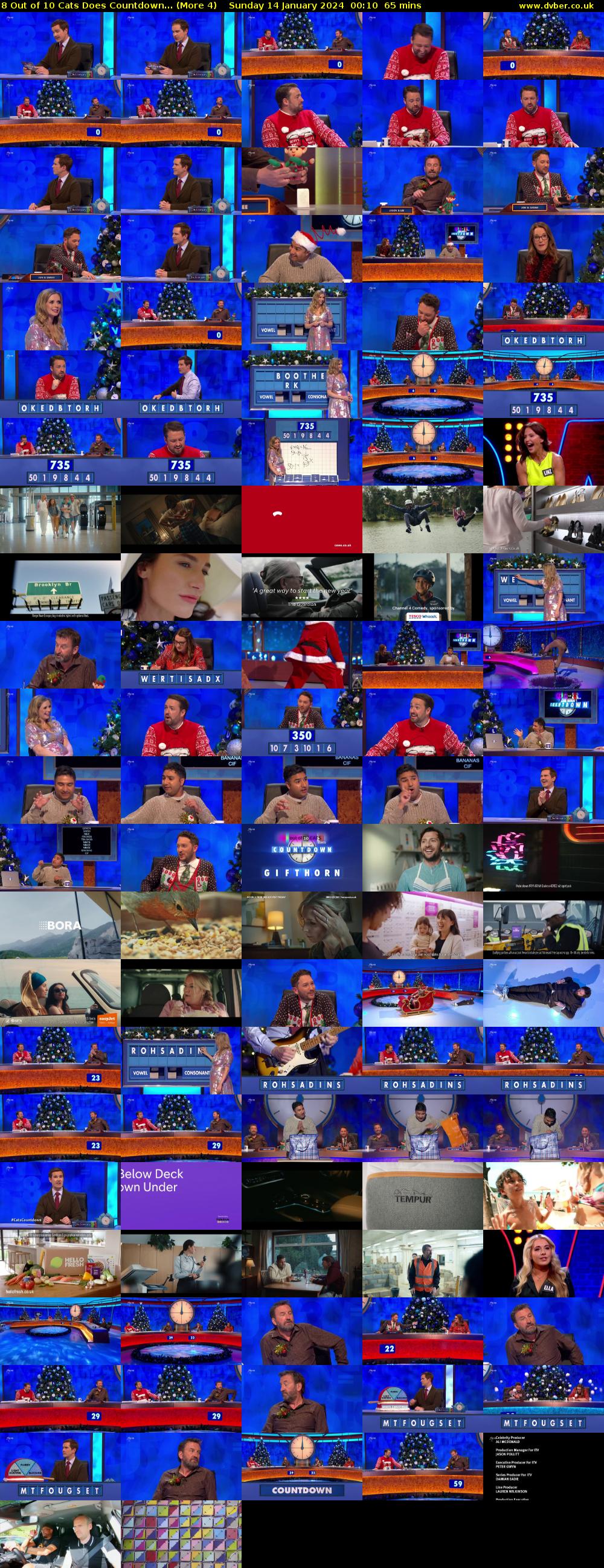 8 Out of 10 Cats Does Countdown... (More 4) Sunday 14 January 2024 00:10 - 01:15