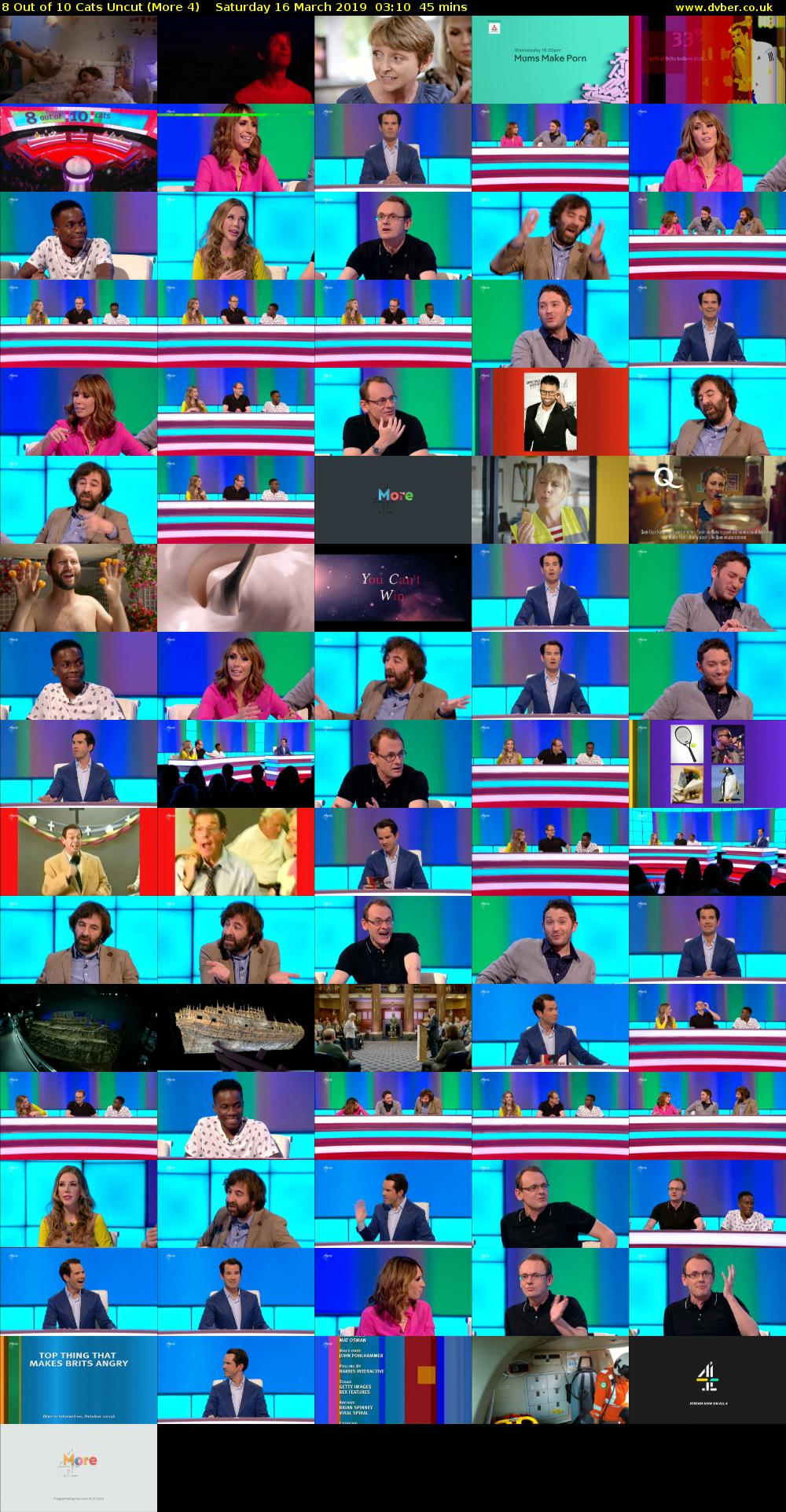 8 Out of 10 Cats Uncut (More 4) Saturday 16 March 2019 03:10 - 03:55