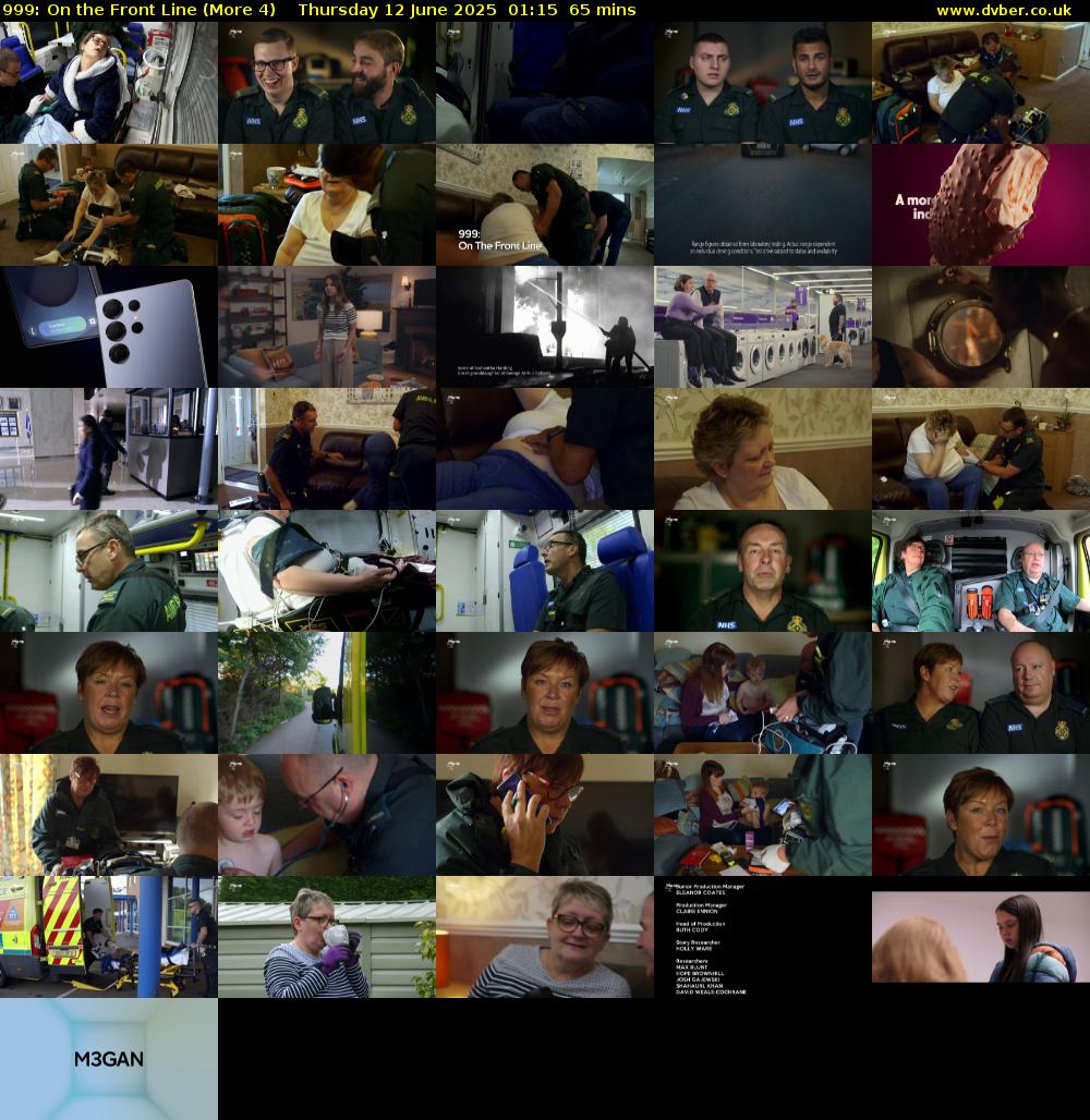 999: On the Front Line (More 4) Thursday 12 June 2025 01:15 - 02:20
