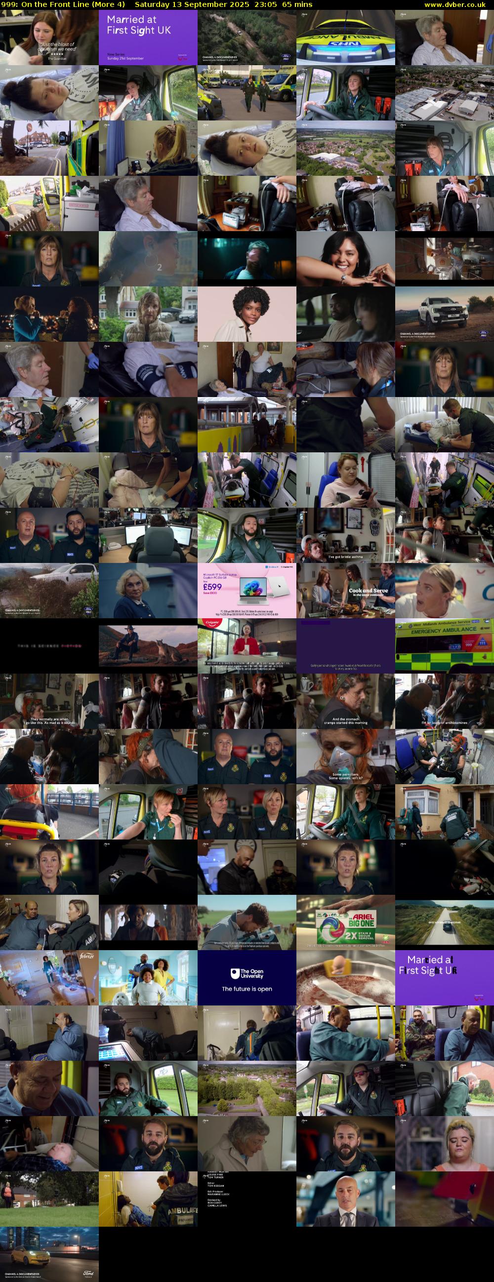 999: On the Front Line (More 4) Saturday 13 September 2025 23:05 - 00:10