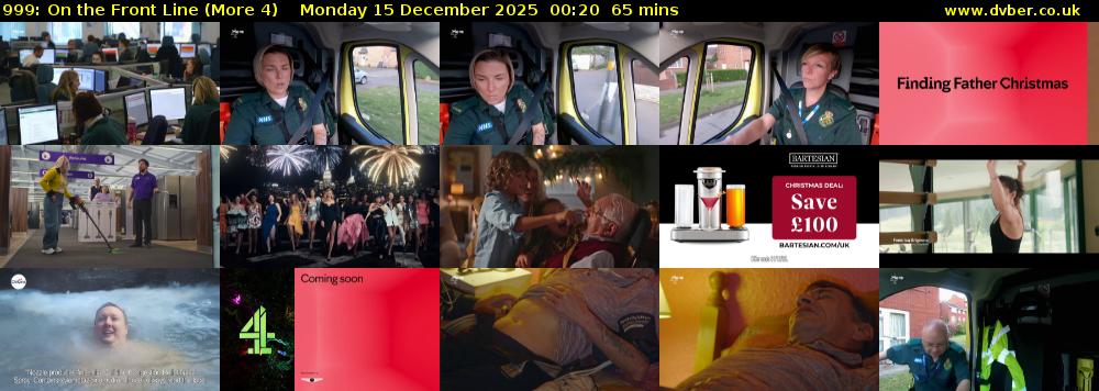 999: On the Front Line (More 4) Monday 15 December 2025 00:20 - 01:25
