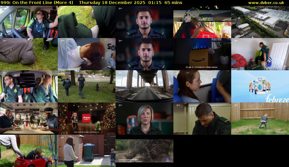 999: On the Front Line (More 4) Thursday 18 December 2025 01:15 - 02:20