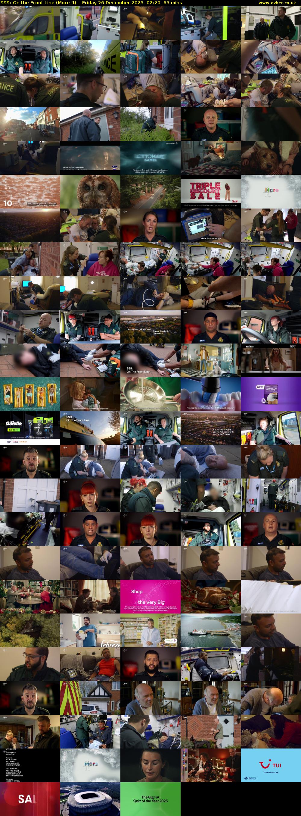 999: On the Front Line (More 4) Friday 26 December 2025 02:20 - 03:25