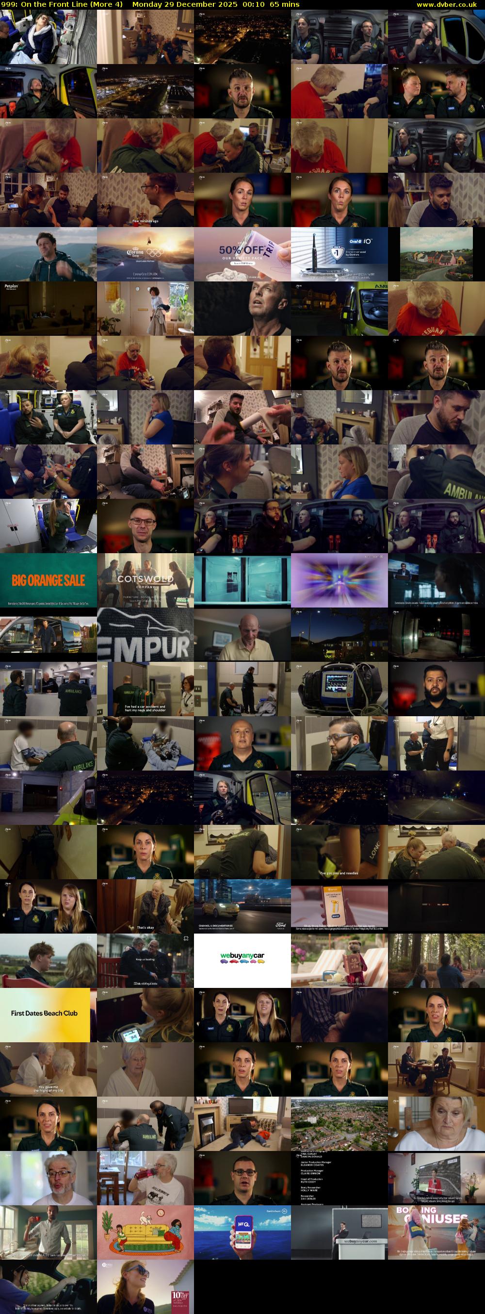 999: On the Front Line (More 4) Monday 29 December 2025 00:10 - 01:15