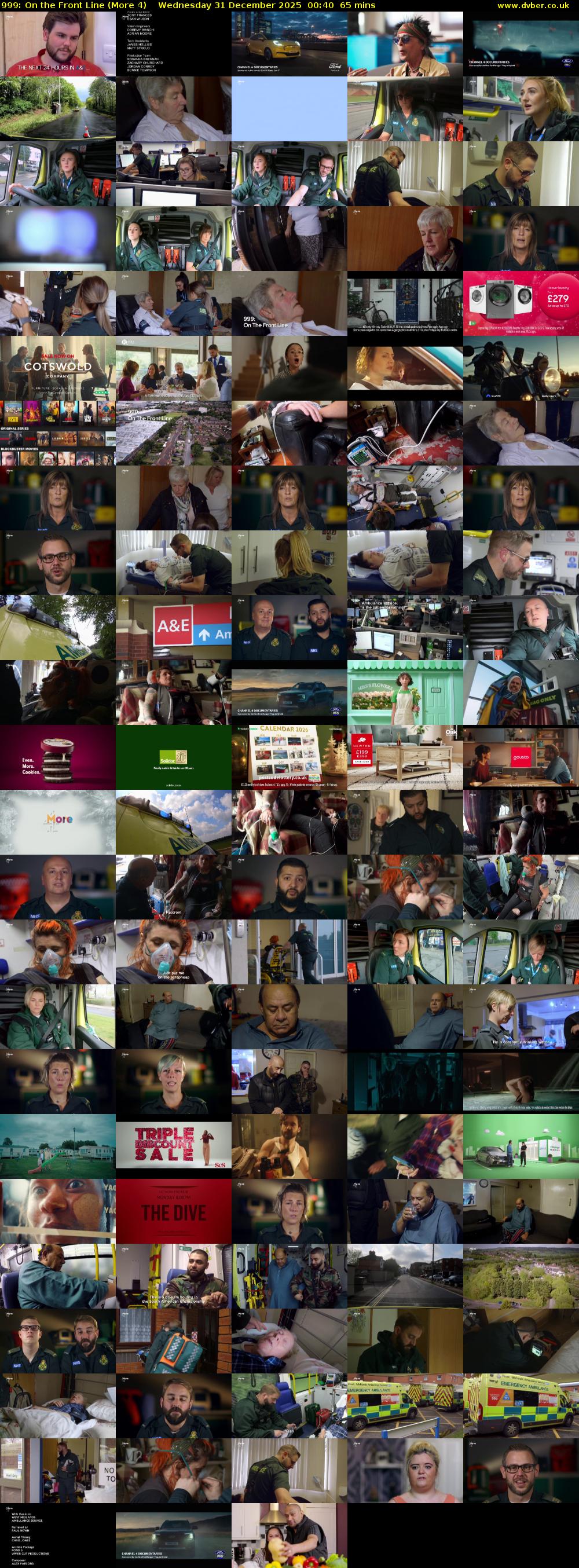 999: On the Front Line (More 4) Wednesday 31 December 2025 00:40 - 01:45