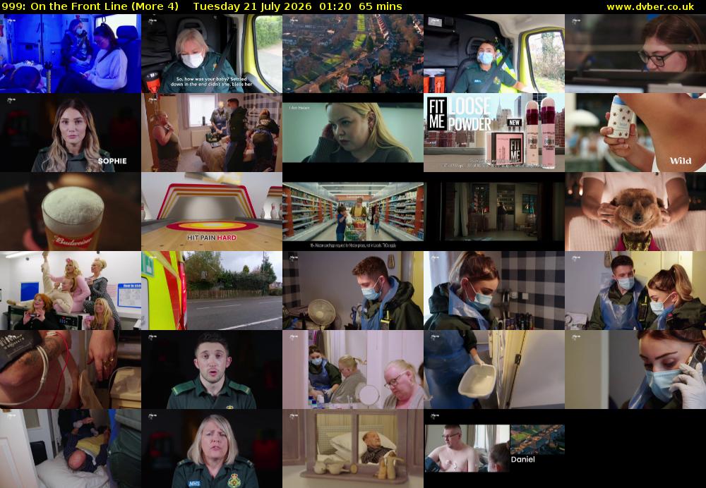 999: On the Front Line (More 4) Tuesday 21 July 2026 01:20 - 02:25