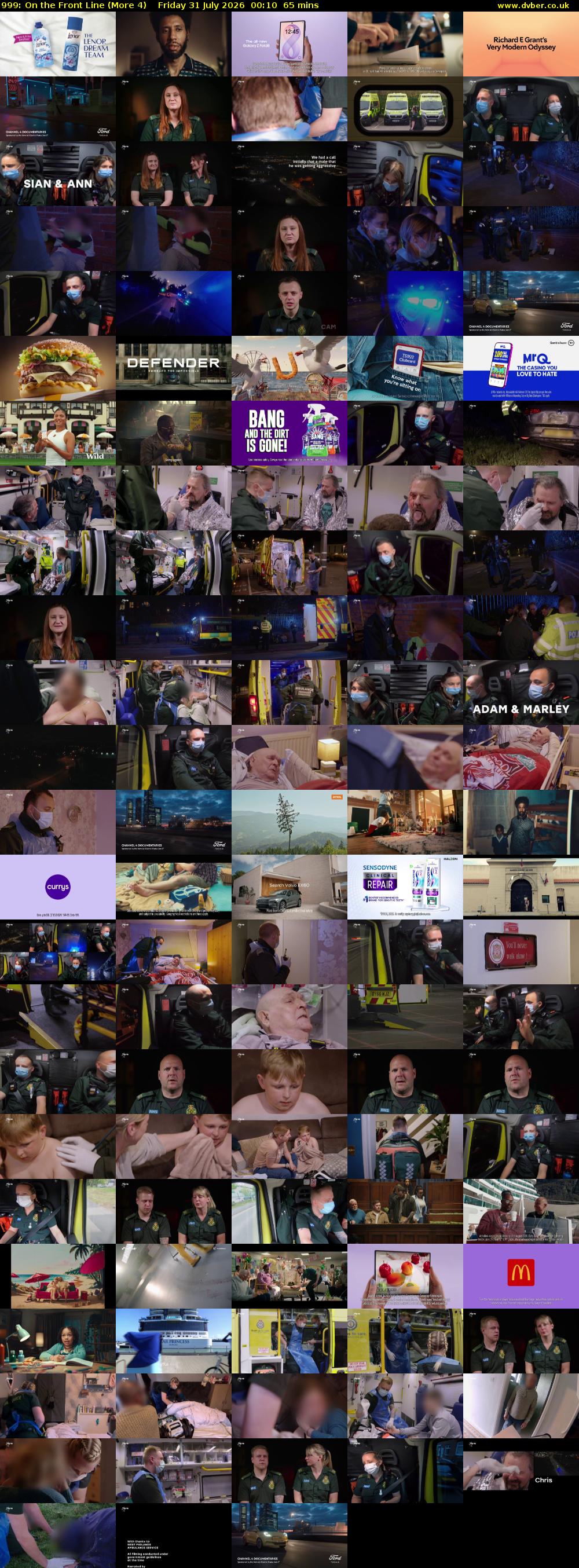 999: On the Front Line (More 4) Friday 31 July 2026 00:10 - 01:15