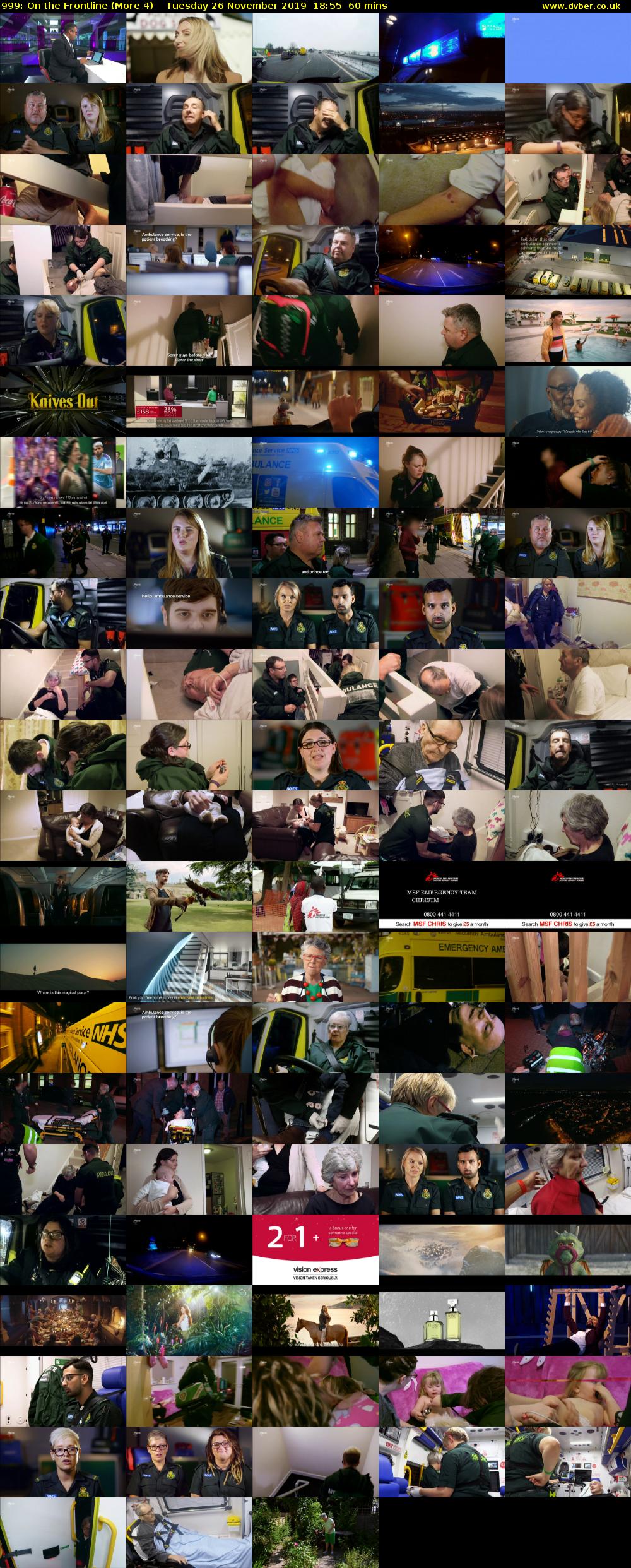 999: On the Frontline (More 4) Tuesday 26 November 2019 18:55 - 19:55