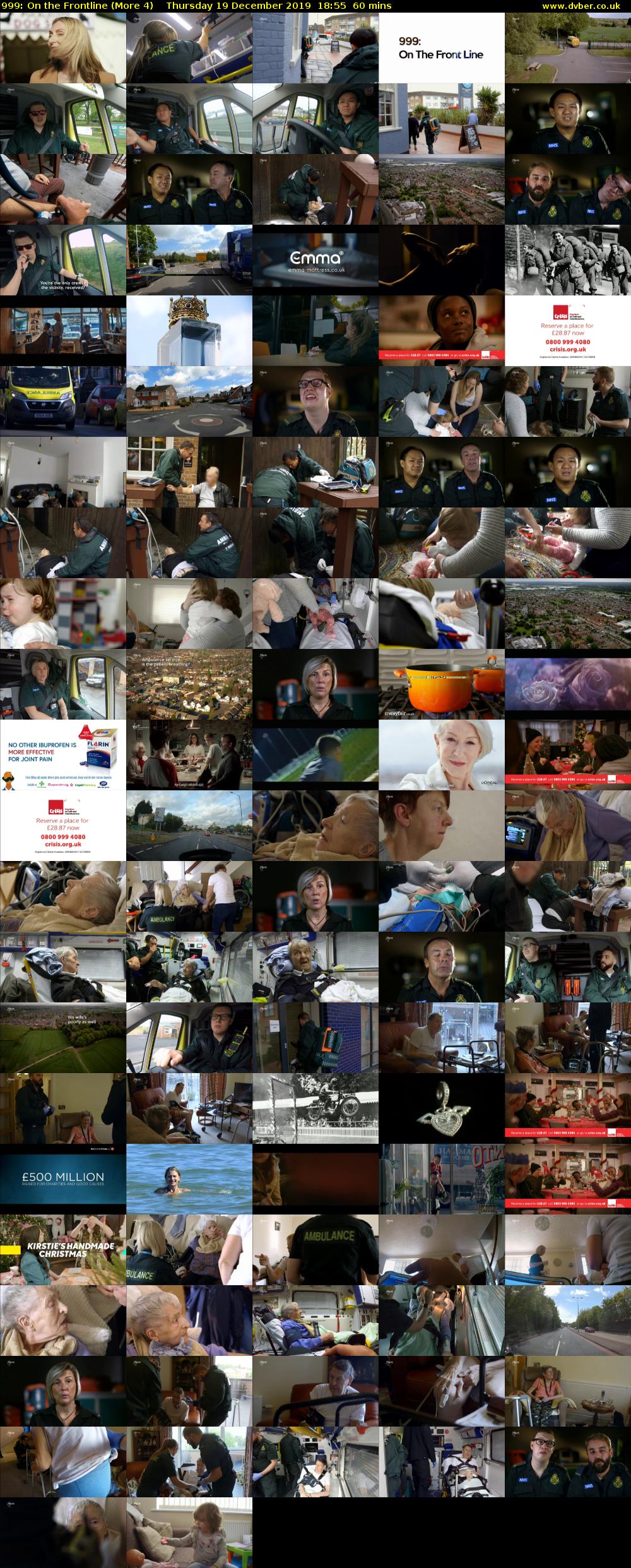 999: On the Frontline (More 4) Thursday 19 December 2019 18:55 - 19:55