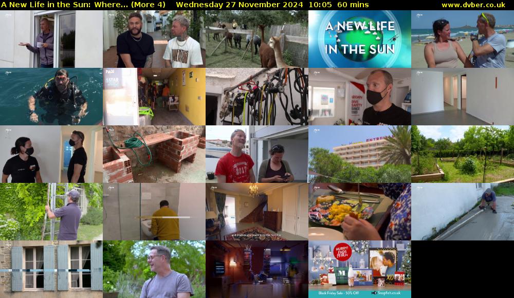 A New Life in the Sun: Where... (More 4) Wednesday 27 November 2024 10:05 - 11:05
