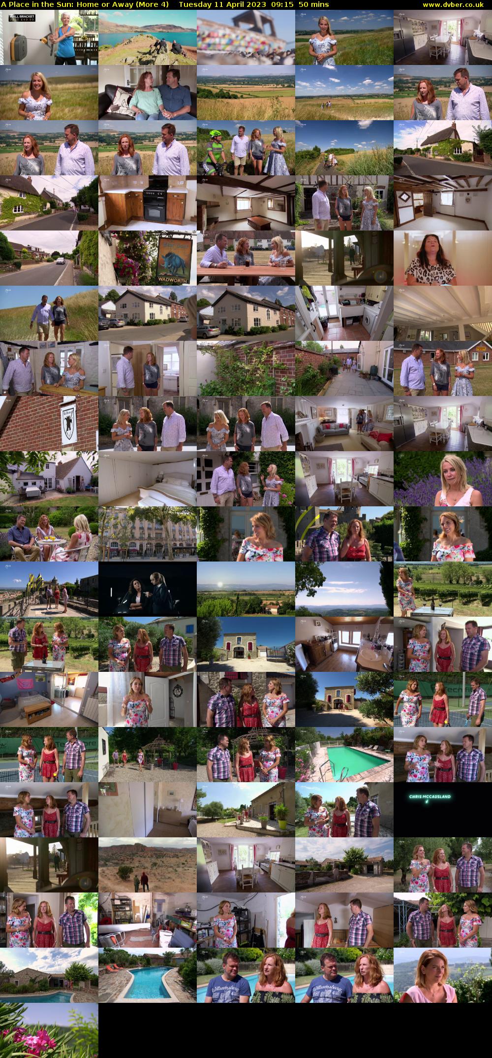 A Place in the Sun: Home or Away (More 4) Tuesday 11 April 2023 09:15 - 10:05