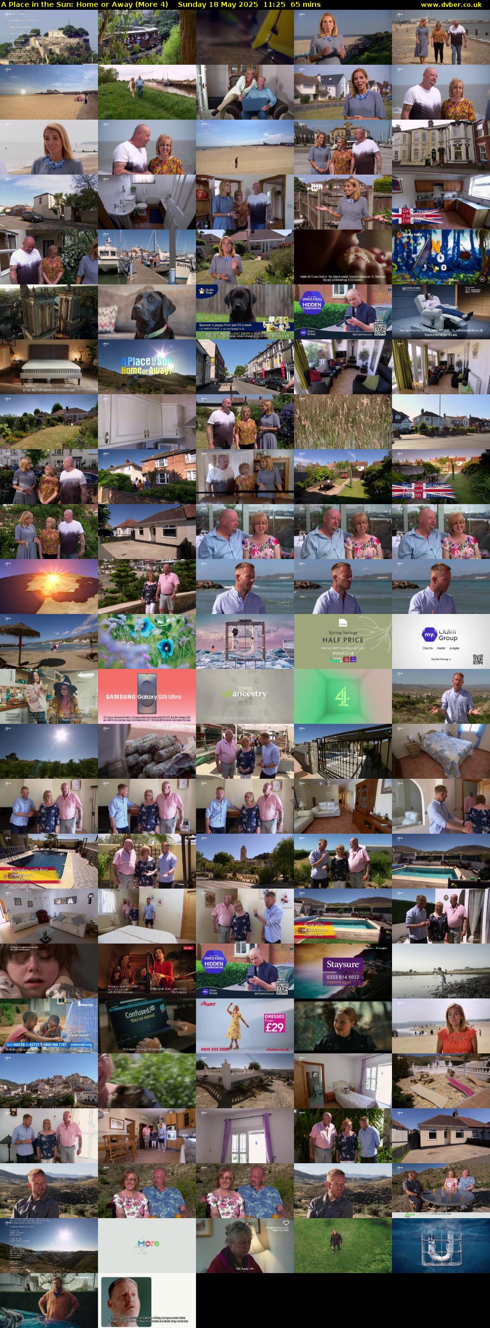 A Place in the Sun: Home or Away (More 4) Sunday 18 May 2025 11:25 - 12:30