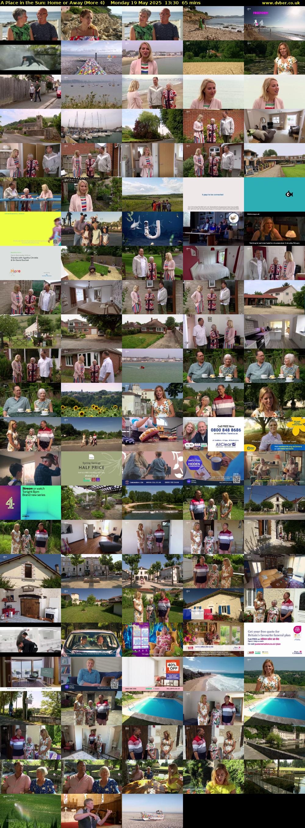 A Place in the Sun: Home or Away (More 4) Monday 19 May 2025 13:30 - 14:35