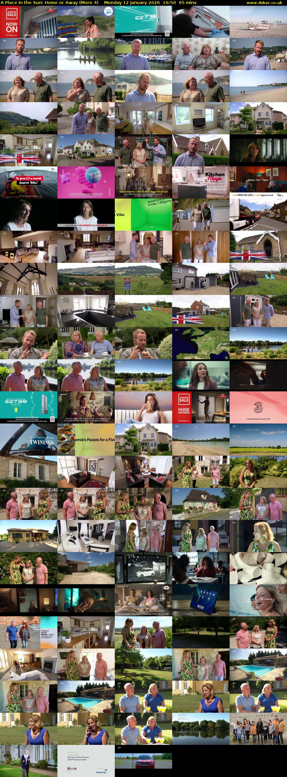 A Place in the Sun: Home or Away (More 4) Monday 12 January 2026 16:50 - 17:55