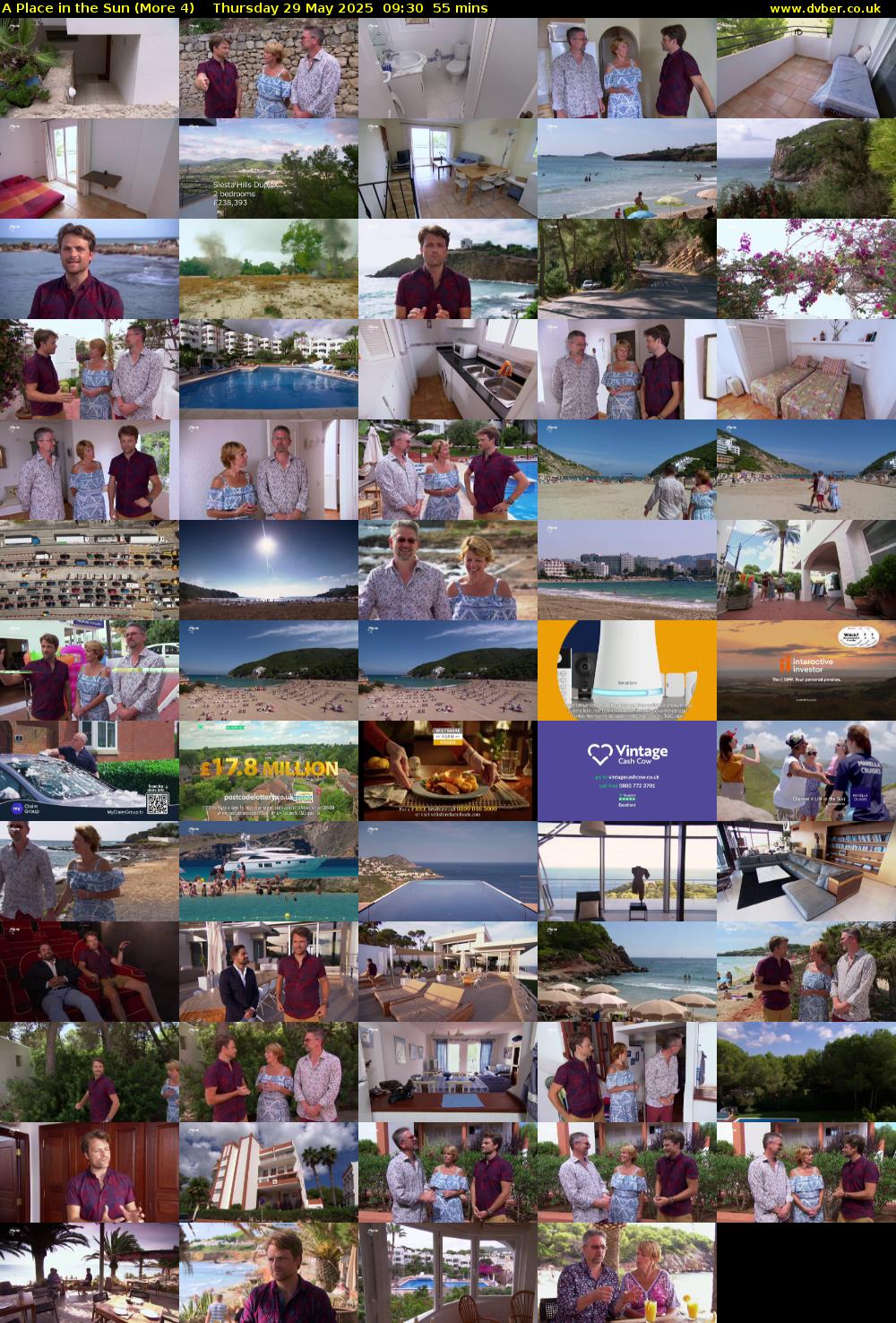 A Place in the Sun (More 4) Thursday 29 May 2025 09:30 - 10:25