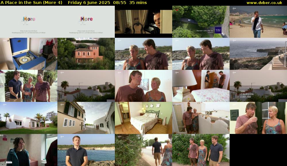 A Place in the Sun (More 4) Friday 6 June 2025 08:55 - 09:30